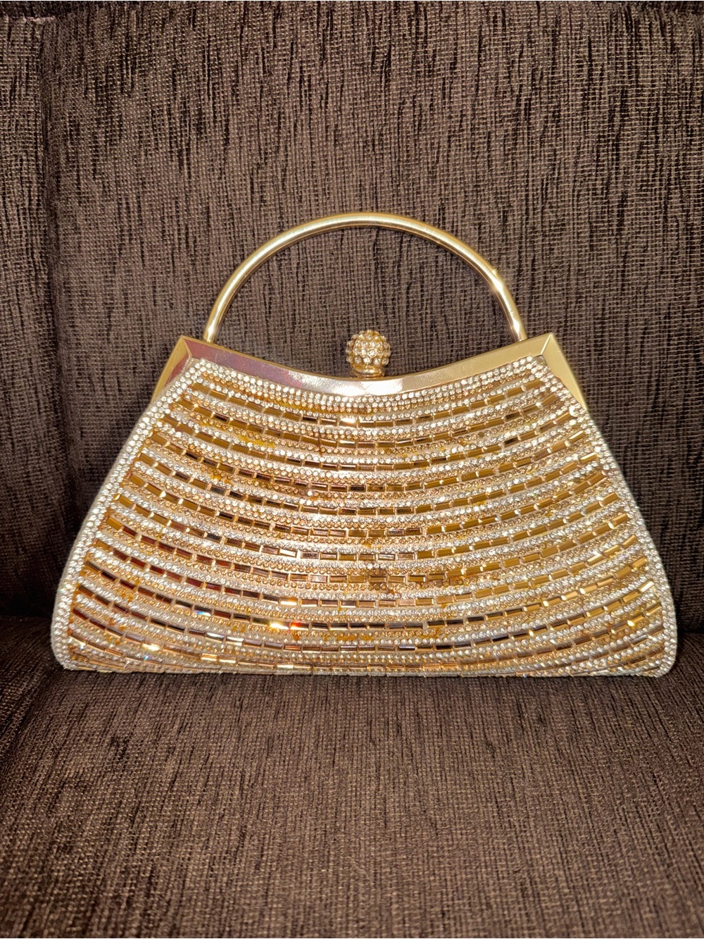 Gold Rhinestone Evening Handbag